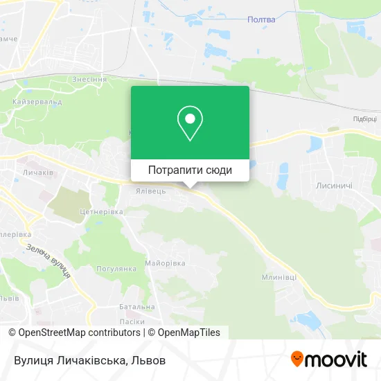 Карта Вулиця Личаківська