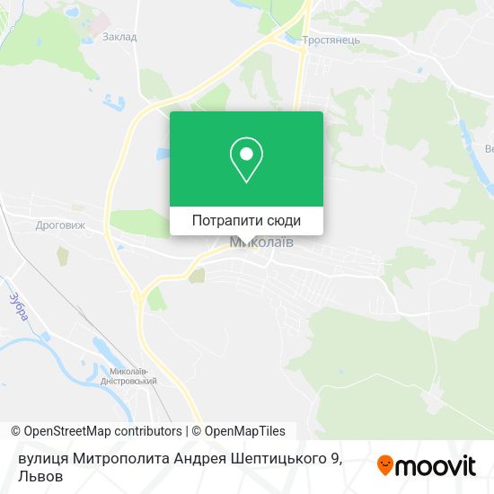 Карта вулиця Митрополита Андрея Шептицького 9