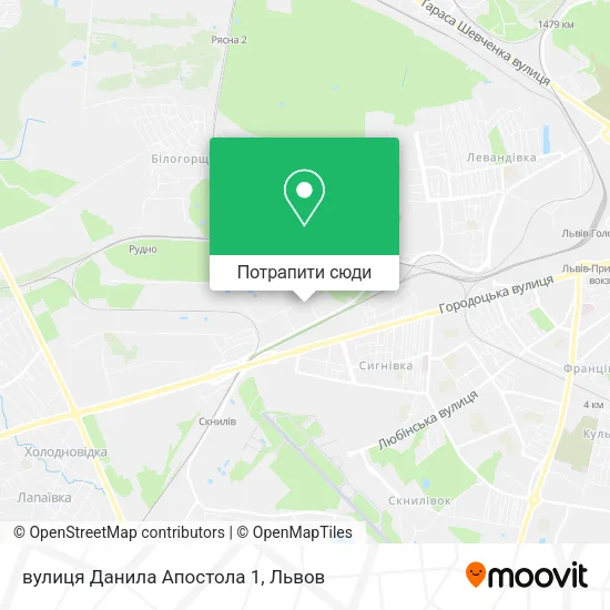 Карта вулиця Данила Апостола 1