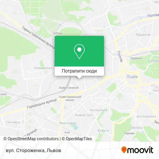 Карта вул. Стороженка