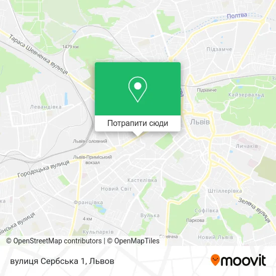 Карта вулиця Сербська 1