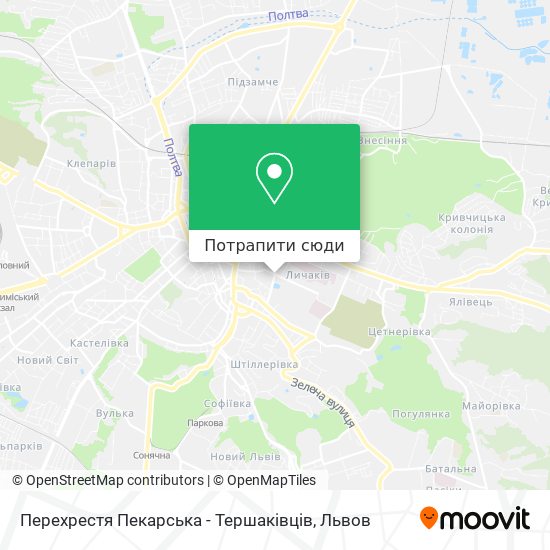 Карта Перехрестя Пекарська - Тершаківців
