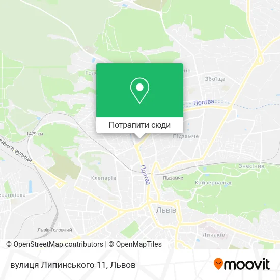 Карта вулиця Липинського 11