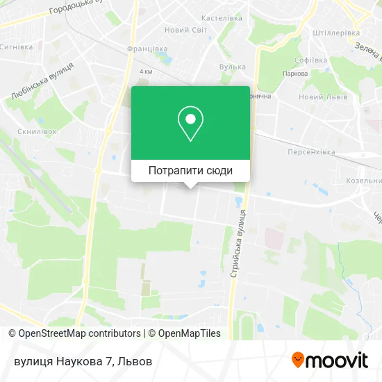 Карта вулиця Наукова 7