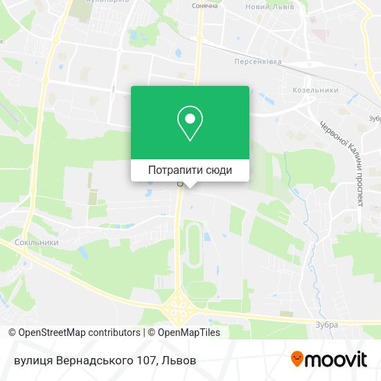 Карта вулиця Вернадського 107
