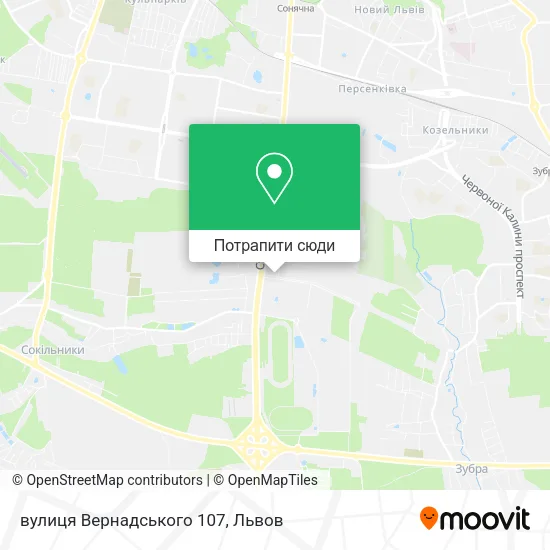Карта вулиця Вернадського 107