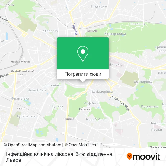 Карта Інфекційна клінічна лікарня, 3-тє відділення