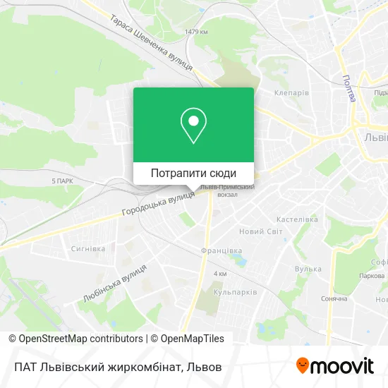 Карта ПАТ Львівський жиркомбінат