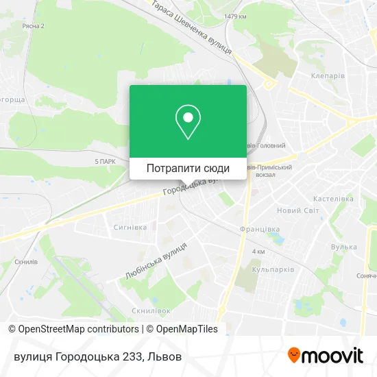 Карта вулиця Городоцька 233