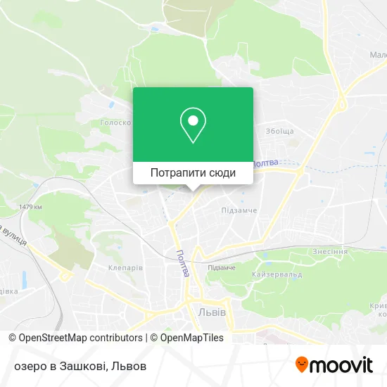 Карта озеро в Зашкові
