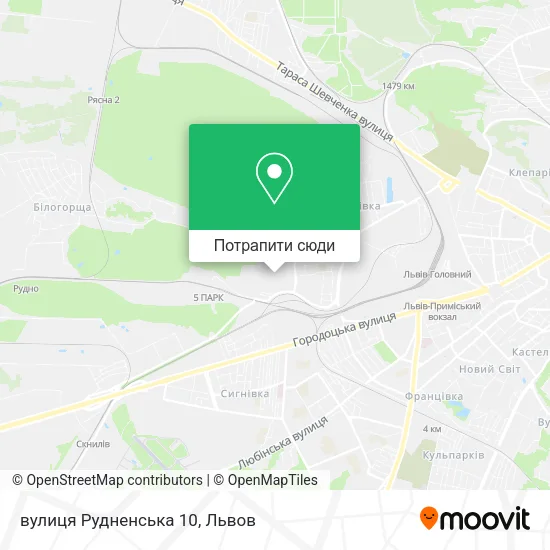 Карта вулиця Рудненська 10