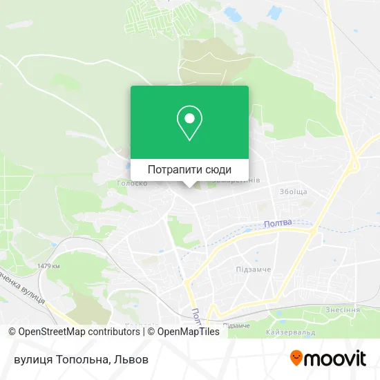 Карта вулиця Топольна
