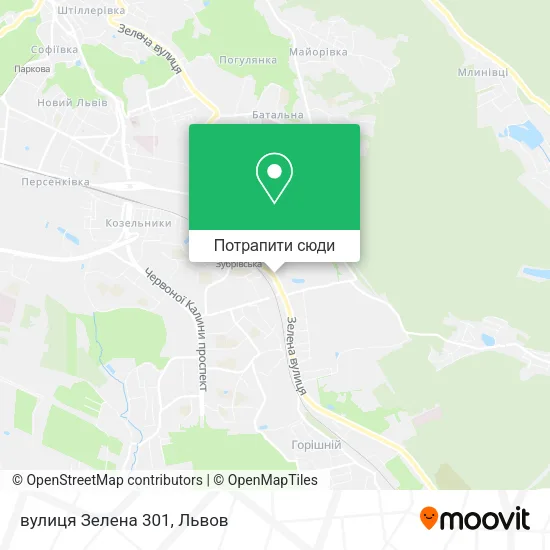 Карта вулиця Зелена 301