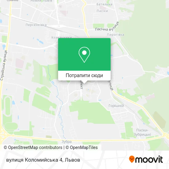 Карта вулиця Коломийська 4