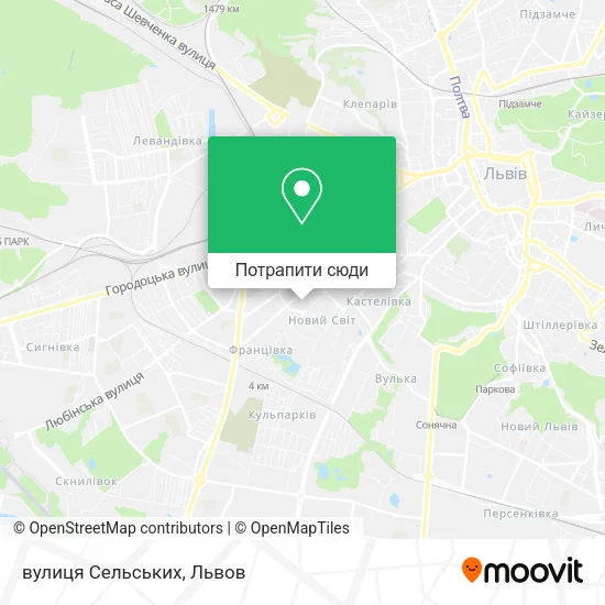 Карта вулиця Сельських