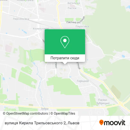 Карта вулиця Кирила Трильовського 2