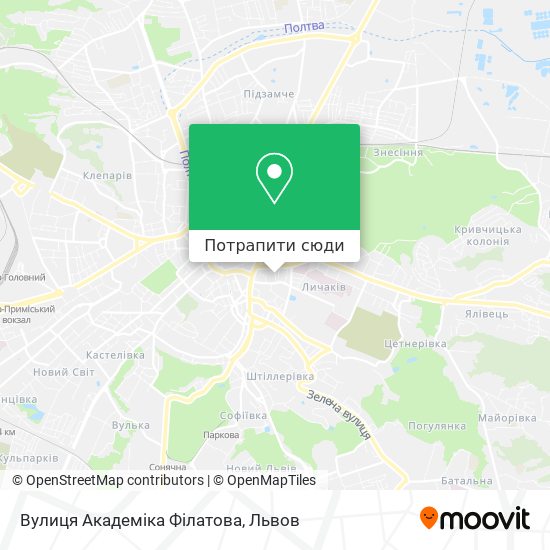 Карта Вулиця Академiка Філатова
