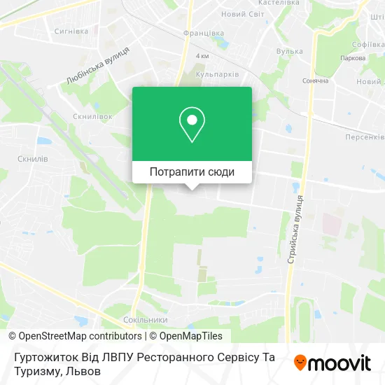 Карта Гуртожиток Від ЛВПУ Ресторанного Сервісу Та Туризму