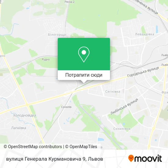 Карта вулиця Генерала Курмановича 9