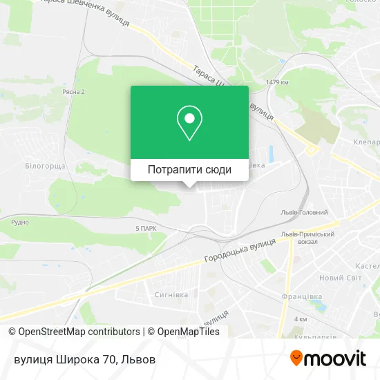 Карта вулиця Широка 70