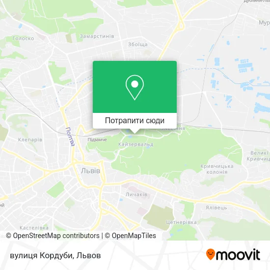 Карта вулиця Кордуби