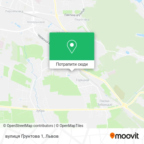 Карта вулиця Ґрунтова 1