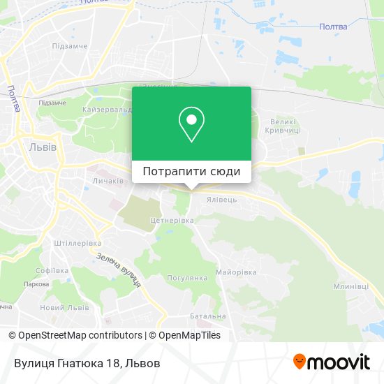 Карта Вулиця Гнатюка 18