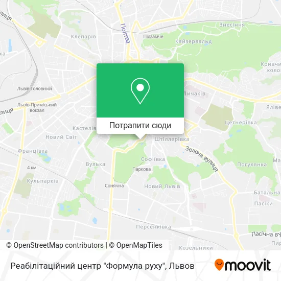 Карта Реабілітаційний центр "Формула руху"