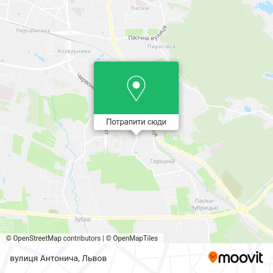 Карта вулиця Антонича