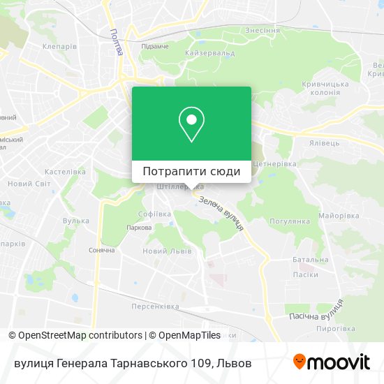 Карта вулиця Генерала Тарнавського 109
