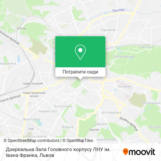 Карта Дзеркальна Зала Головного корпусу ЛНУ ім. Івана Франка
