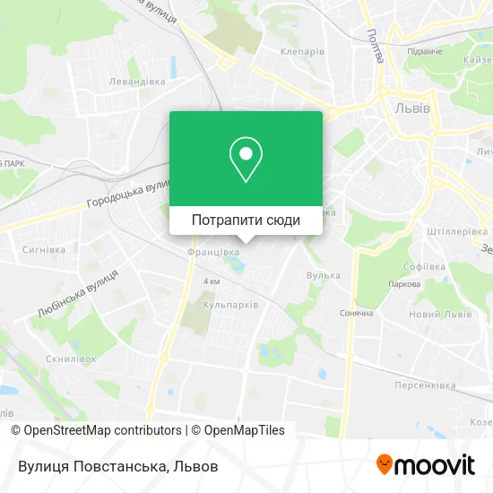 Карта Вулиця Повстанська