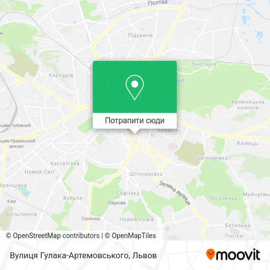 Карта Вулиця Гулака-Артемовського