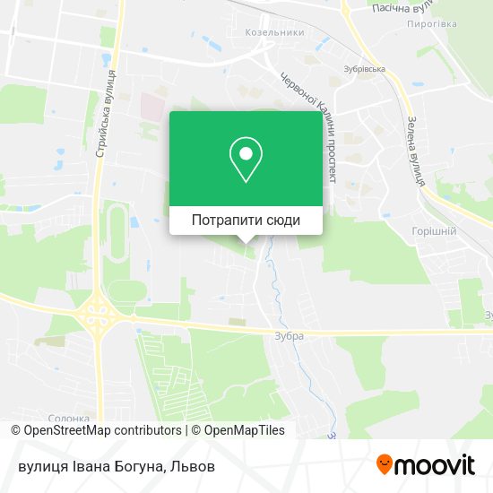 Карта вулиця Івана Богуна