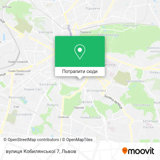 Карта вулиця Кобилянської 7