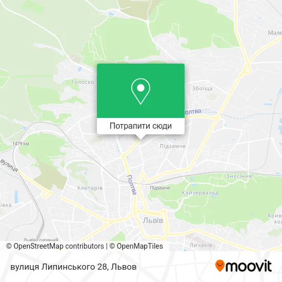 Карта вулиця Липинського 28