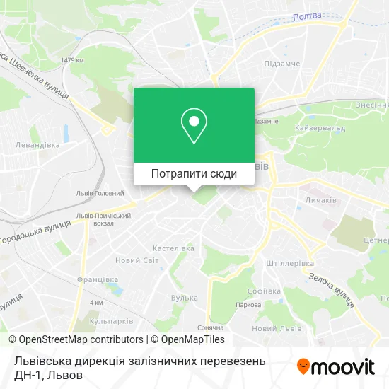 Карта Львівська дирекція залізничних перевезень ДН-1
