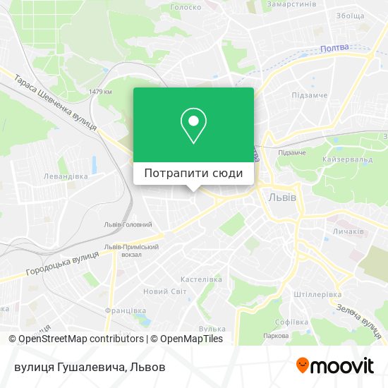 Карта вулиця Гушалевича