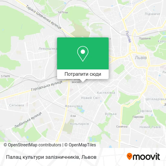 Карта Палац культури залізничників