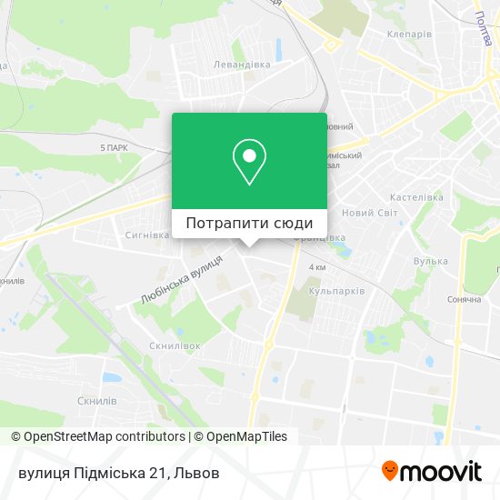 Карта вулиця Підміська 21