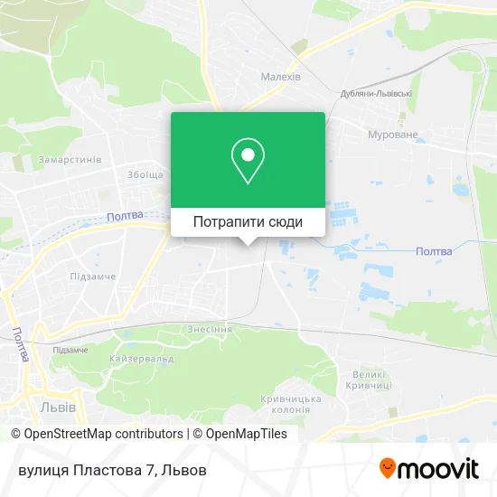Карта вулиця Пластова 7