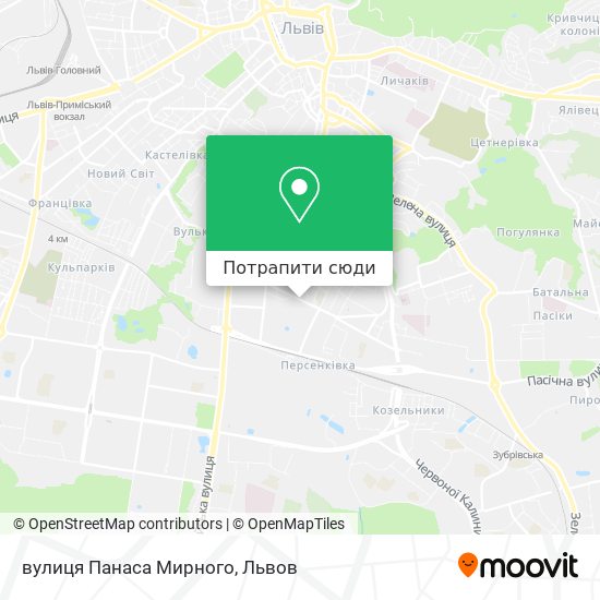 Карта вулиця Панаса Мирного