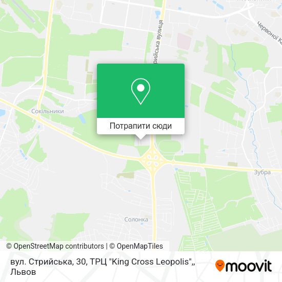 Карта вул. Стрийська, 30, ТРЦ "King Cross Leopolis",