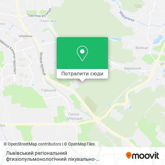 Карта Львівський регіональний фтизіопульмонологічний лікувально-діагностичний центр