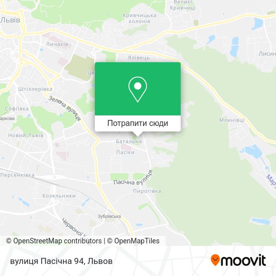 Карта вулиця Пасічна 94