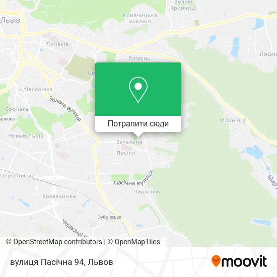 Карта вулиця Пасічна 94