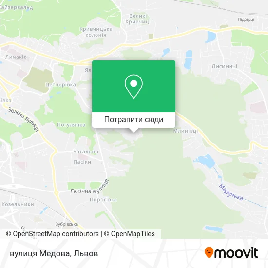 Карта вулиця Медова