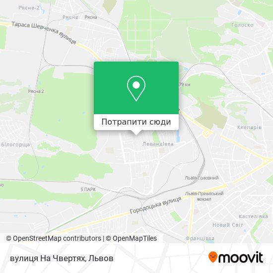 Карта вулиця На Чвертях