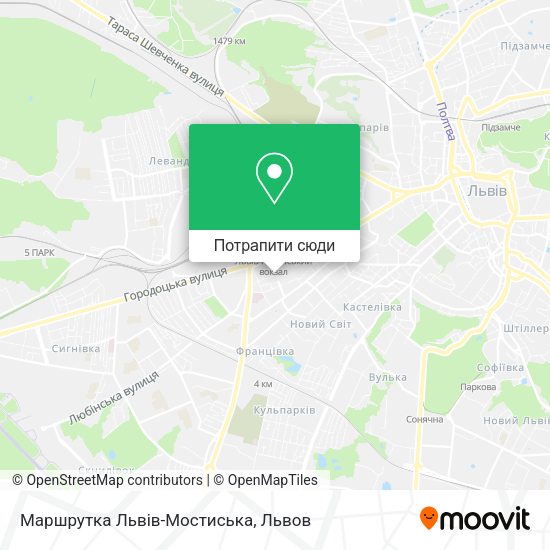 Карта Маршрутка Львів-Мостиська