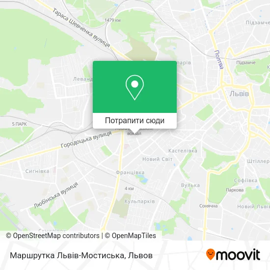 Карта Маршрутка Львів-Мостиська
